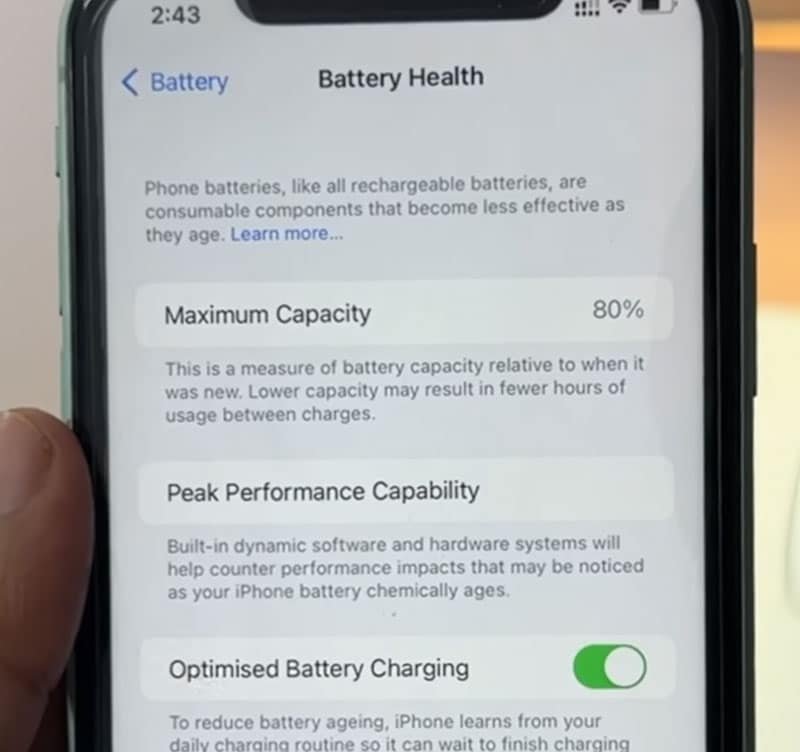 Apple iPhone X battery mAh capacity 3 iphone battery health