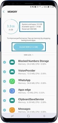 how to check ram usage in samsung mobile