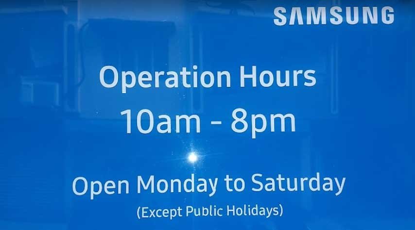 Samsung service centre Barrackpore timing and operation hours