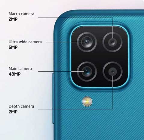 samsung galaxy a12 rear camera setup and lenses detail