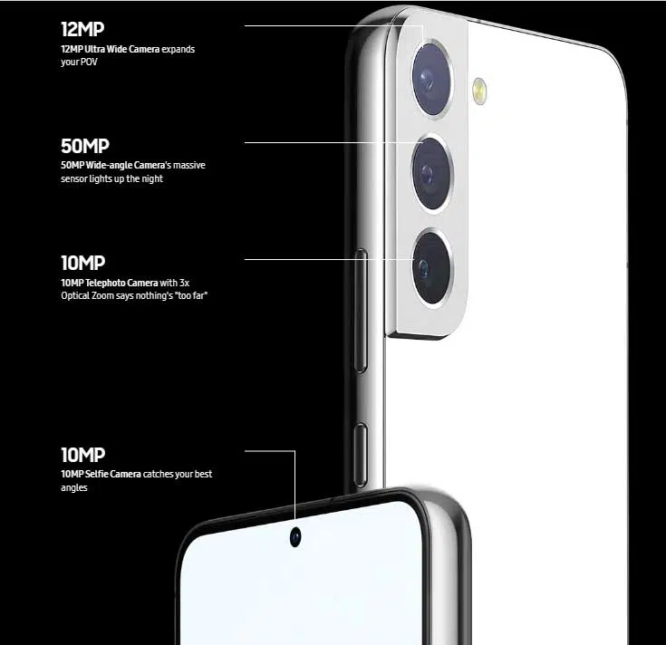 samsung s22 and s22+ camera lenses details