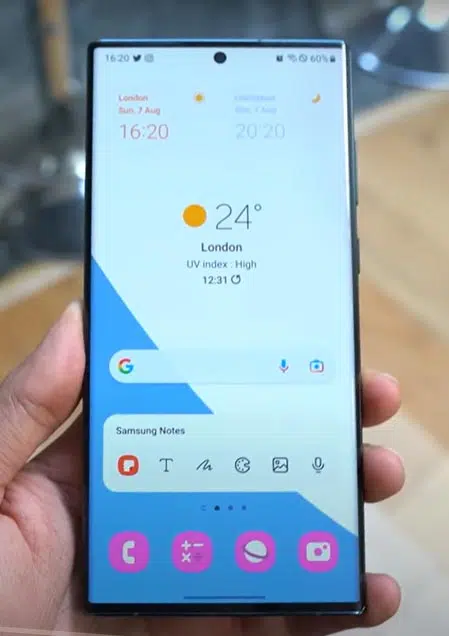 samsung one ui 5.0 home screen view on Galaxy S22 Ultra