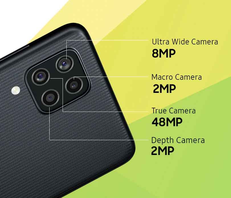 samsung f22 rear camera lenses details