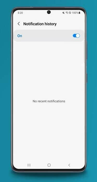 turn on notification history in samsung