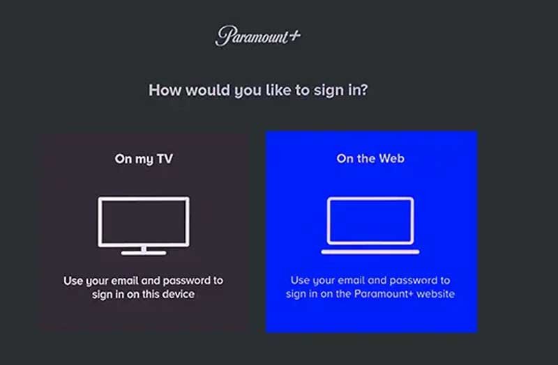 use your email id and password to sign in on the paramount+ account
