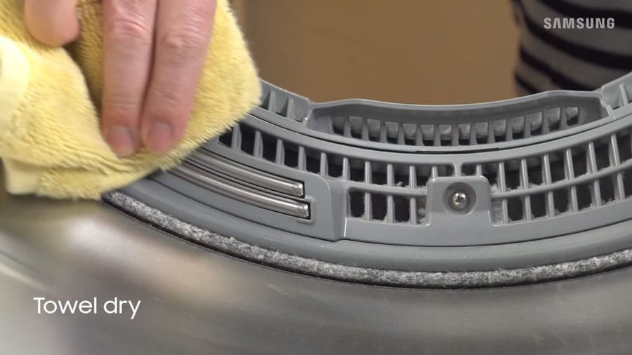 samsung dryer moisture sensor cleaning with cloth