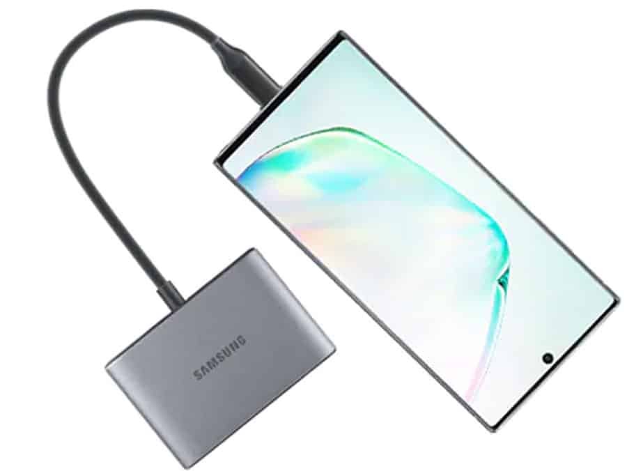 connect samsung phone with adapter 