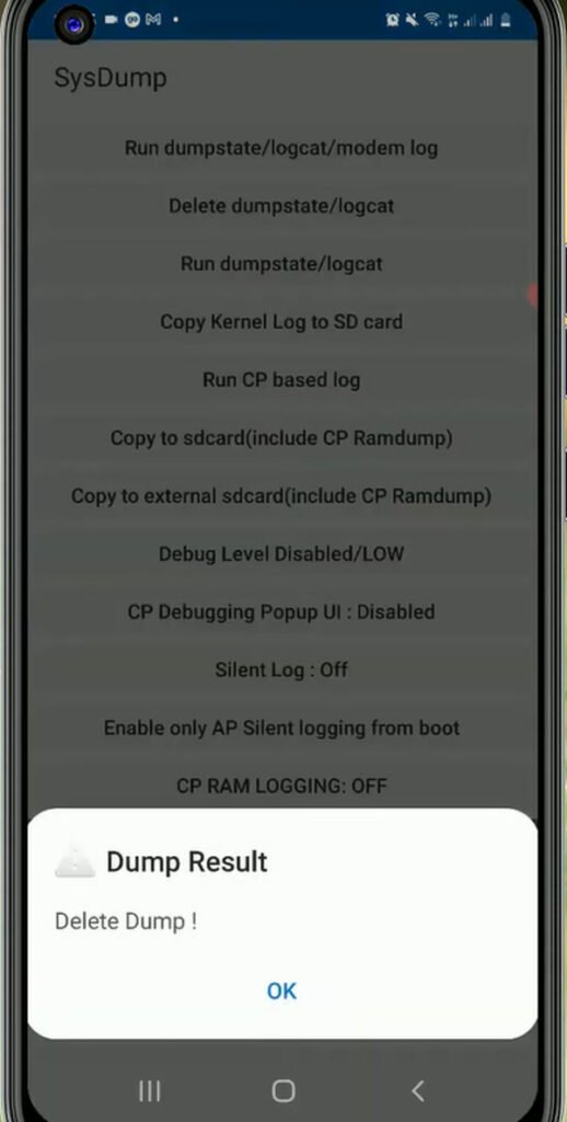 delete dump popup