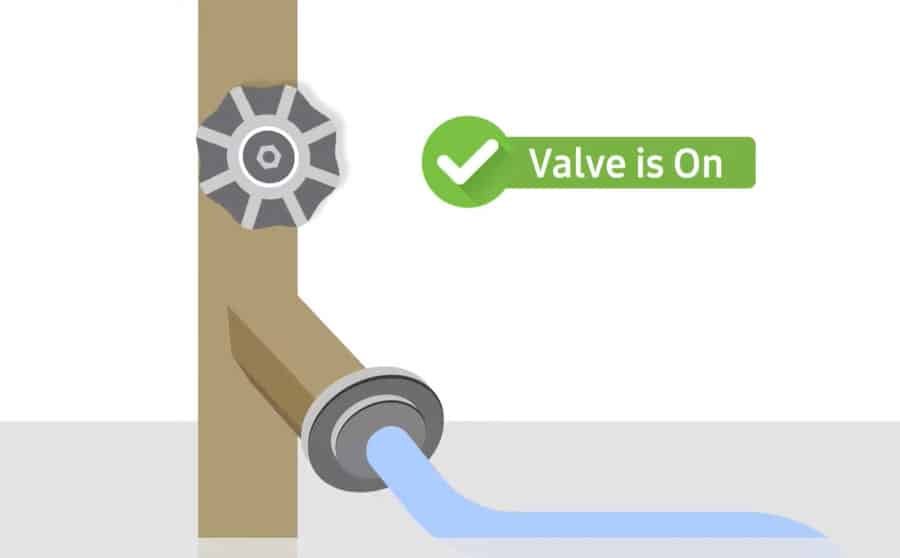 water valve is on