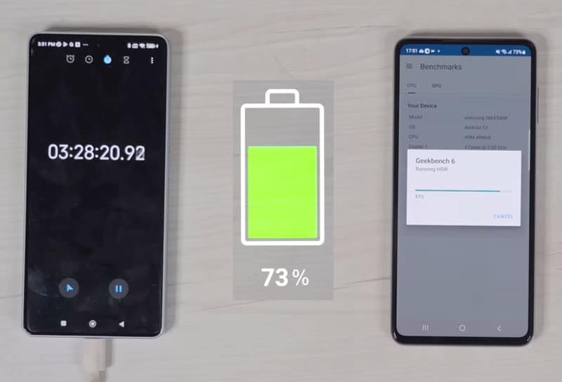 Samsung F54 Battery drain test