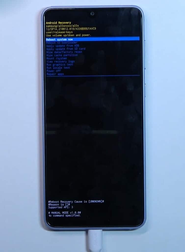 reboot samsung phone from recovery mode