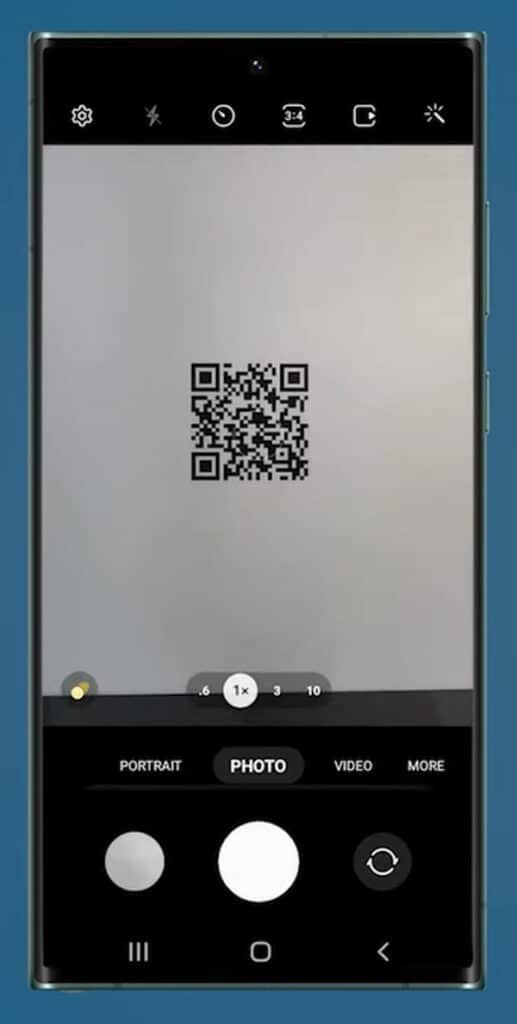 scanning qr code in samsung phone using camera app