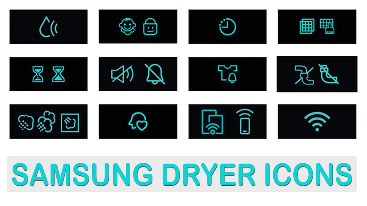 SAMSUNG DRYER SYMBOLS ICONS