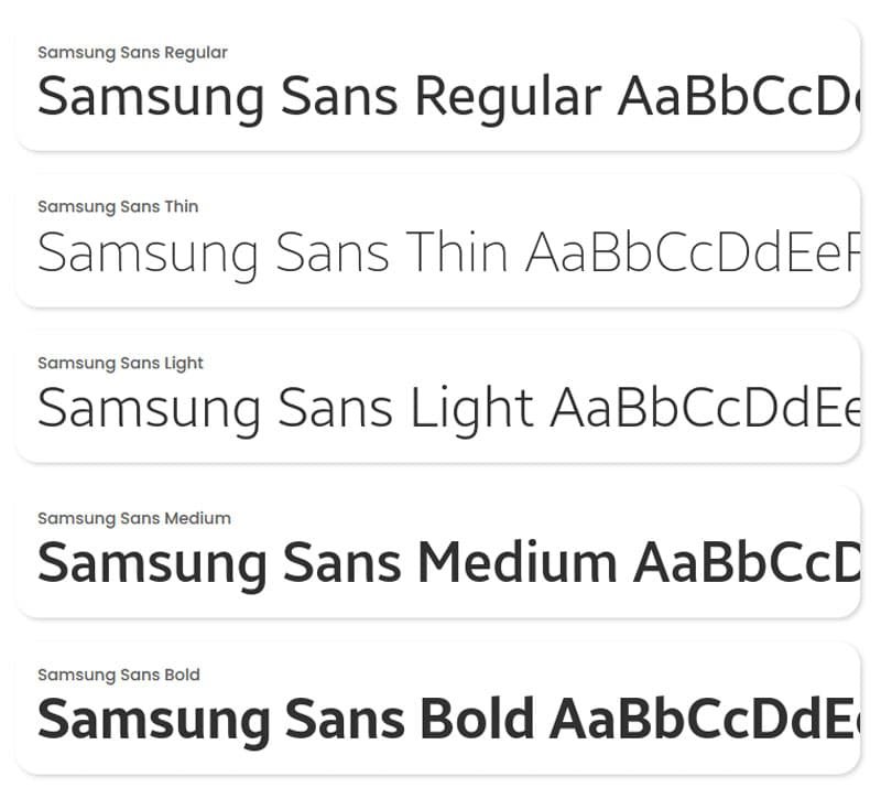samsung sans font