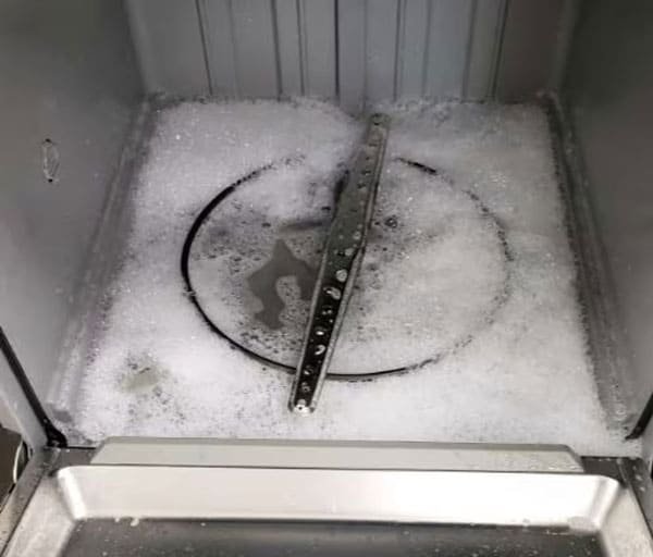 suds assembled in samsung dishwasher