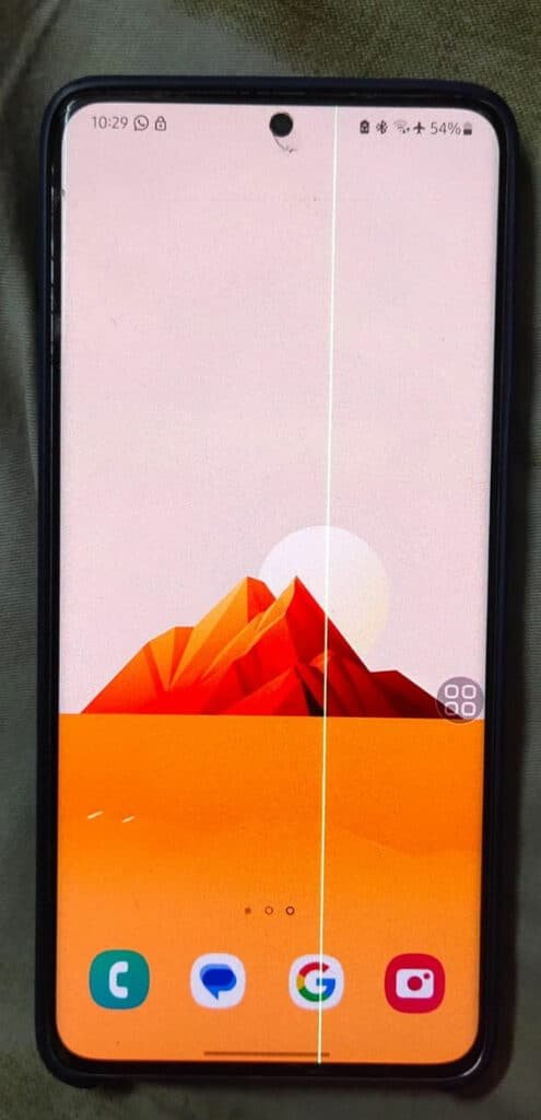 samsung green line on screen issue