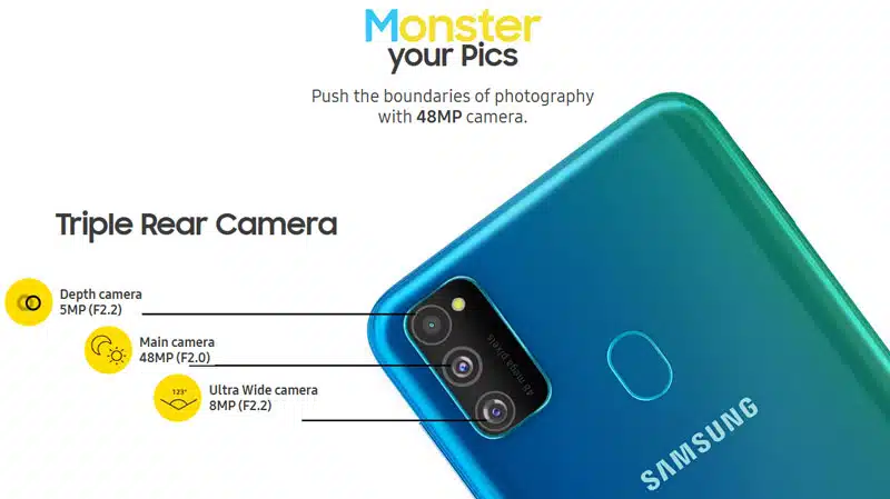 samsung galaxy m30s camera price