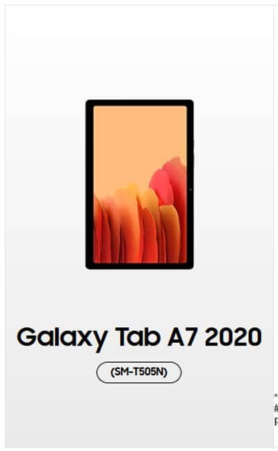 samsung tab a7 2020 display price