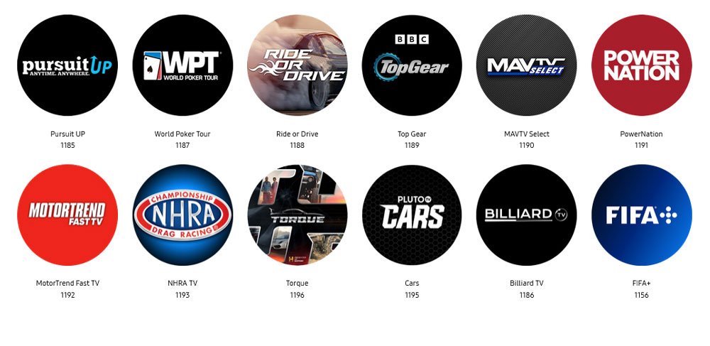 samsung tv plus sports channels list