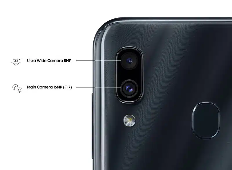 samsung a30 rear camera lenses