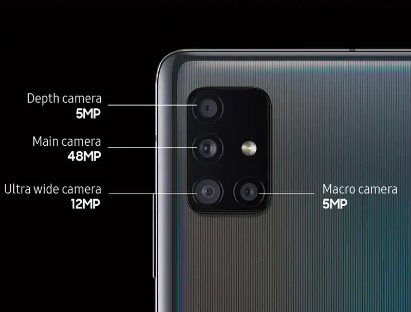 samsung a51 camera lens details and price