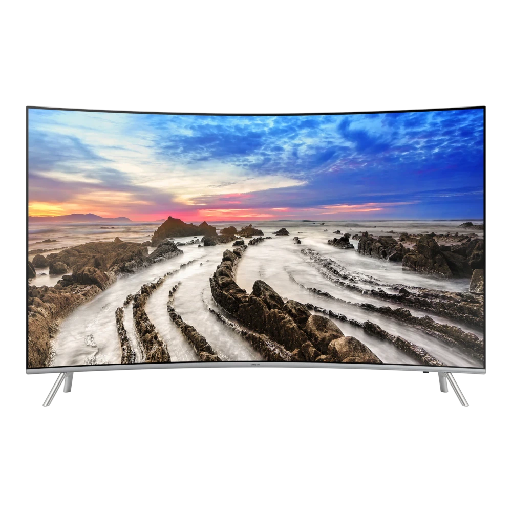 Samsung 138cm (55) UHD 4K Curved Smart TV MU7500 Series 7 (UA55MU7500KLXL) authentic hardware render for software, driver, and manual downloads