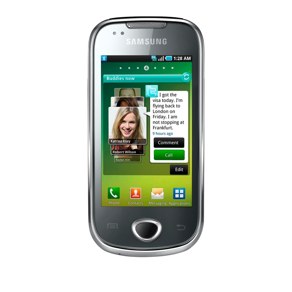 Samsung Galaxy 3 I5801 (GT-I5801) authentic hardware render for software, driver, and manual downloads