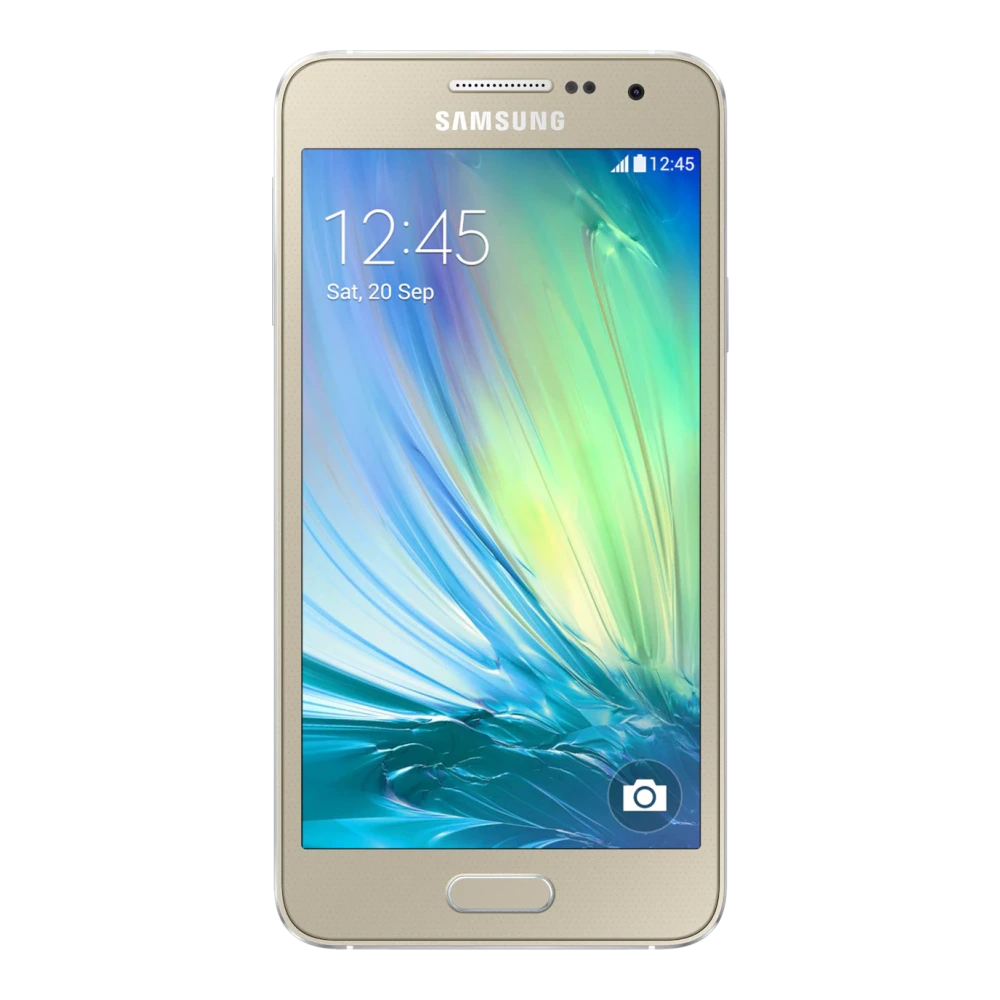 Samsung Galaxy A3 (SM-A300H) authentic hardware render for software, driver, and manual downloads