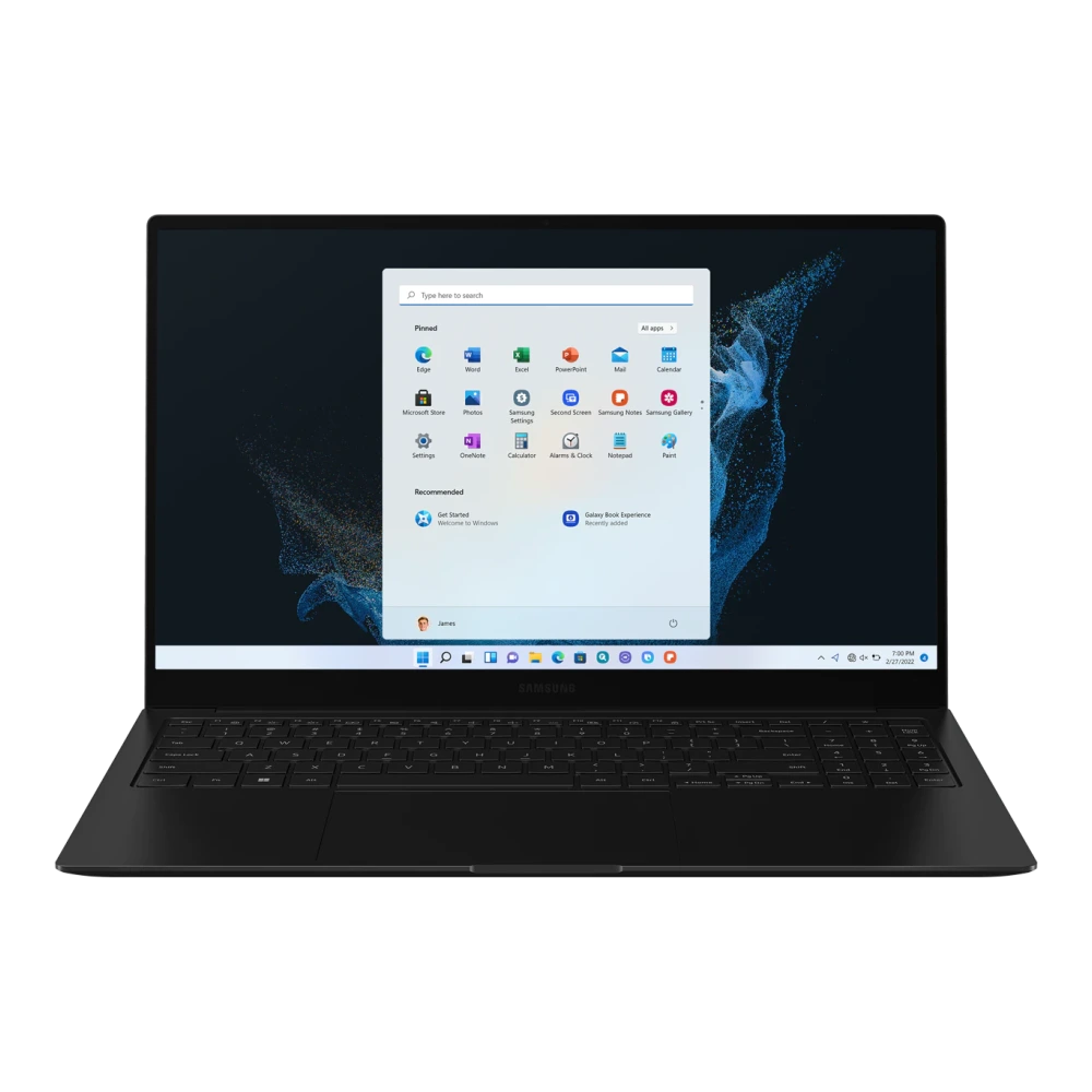 Samsung Galaxy Book2 Pro authentic hardware render for software, driver, and manual downloads