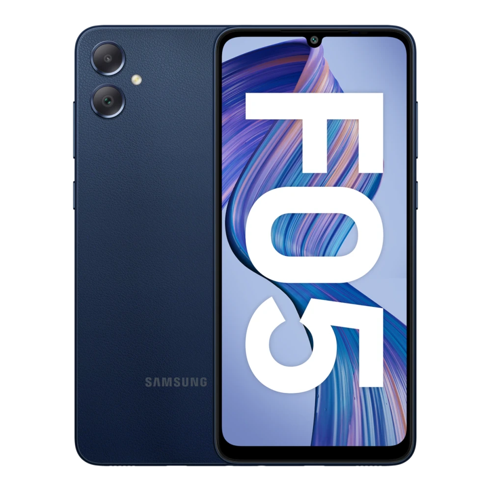Samsung Galaxy F05 (4GB RAM) (SM-E055F) authentic hardware render for software, driver, and manual downloads
