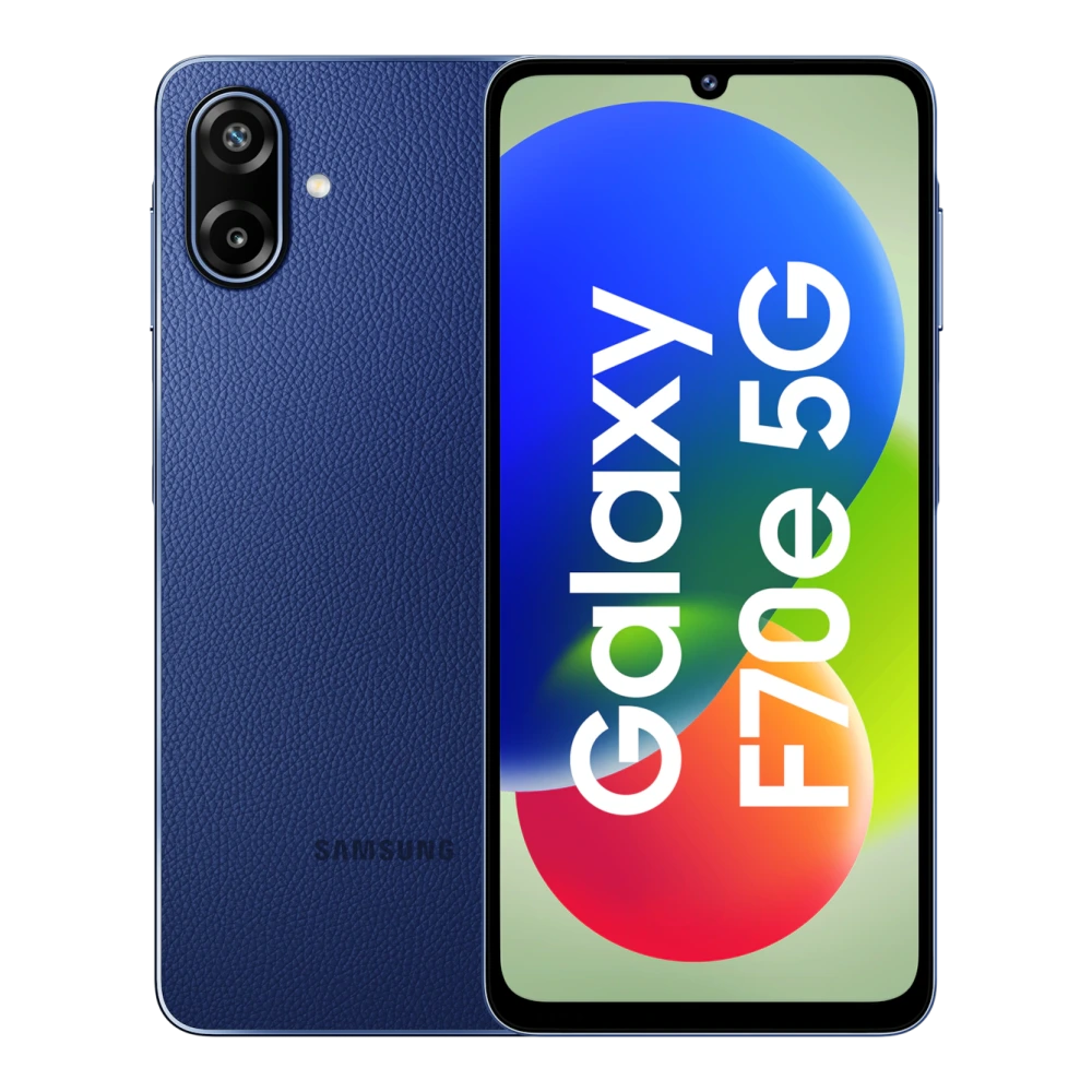 Samsung Galaxy F70e 5G (4GB RAM) (SM-E076B) authentic hardware render for software, driver, and manual downloads