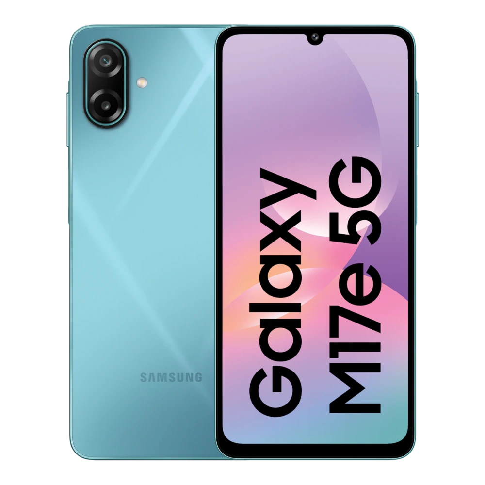 Samsung Galaxy M17e 5G (4GB RAM) (SM-M076B) authentic hardware render for software, driver, and manual downloads