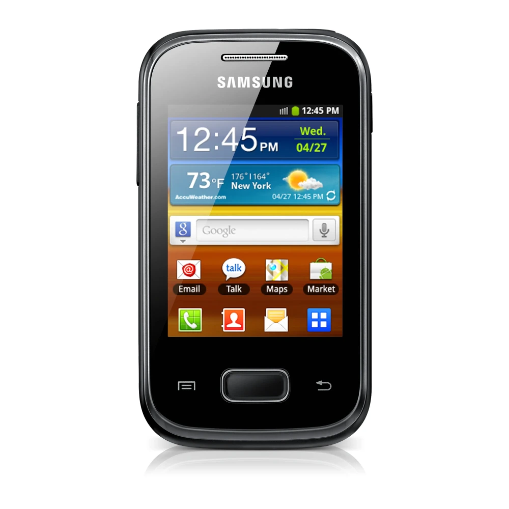 Samsung Galaxy Pocket S5300 (GT-S5300) authentic hardware render for software, driver, and manual downloads