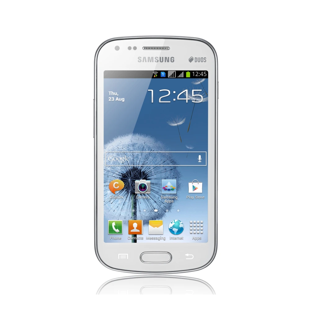 Samsung Galaxy S Duos (GT-S7562) authentic hardware render for software, driver, and manual downloads