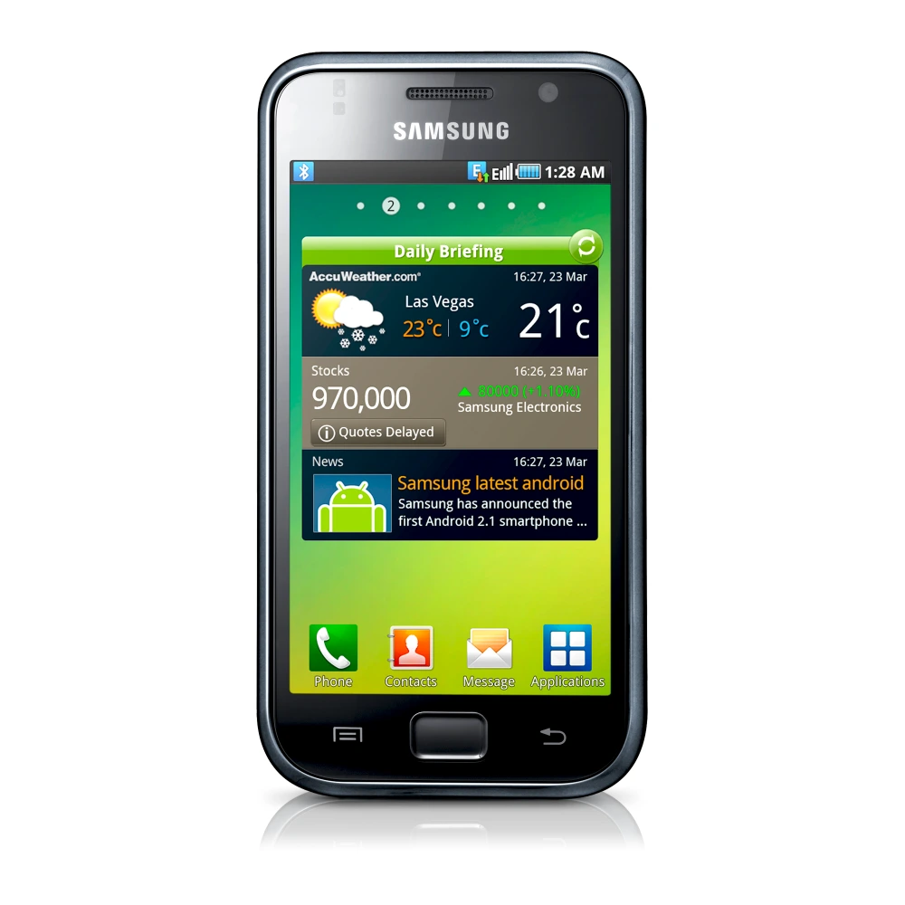 Samsung Galaxy S I9000 (GT-I9000) authentic hardware render for software, driver, and manual downloads