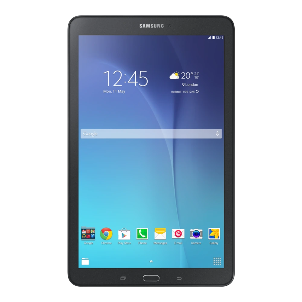 Samsung Galaxy Tab E (SM-T561) authentic hardware render for software, driver, and manual downloads