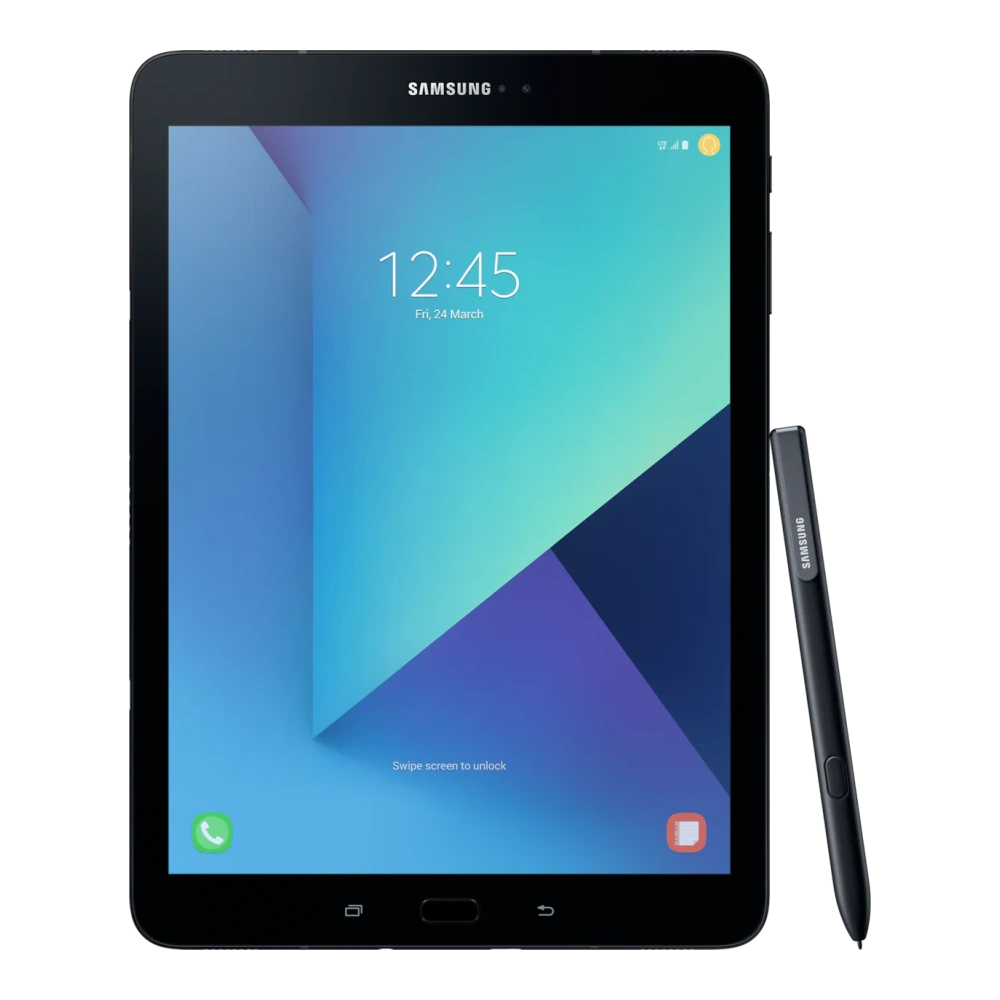 Samsung Galaxy Tab S3 (SM-T825) authentic hardware render for software, driver, and manual downloads