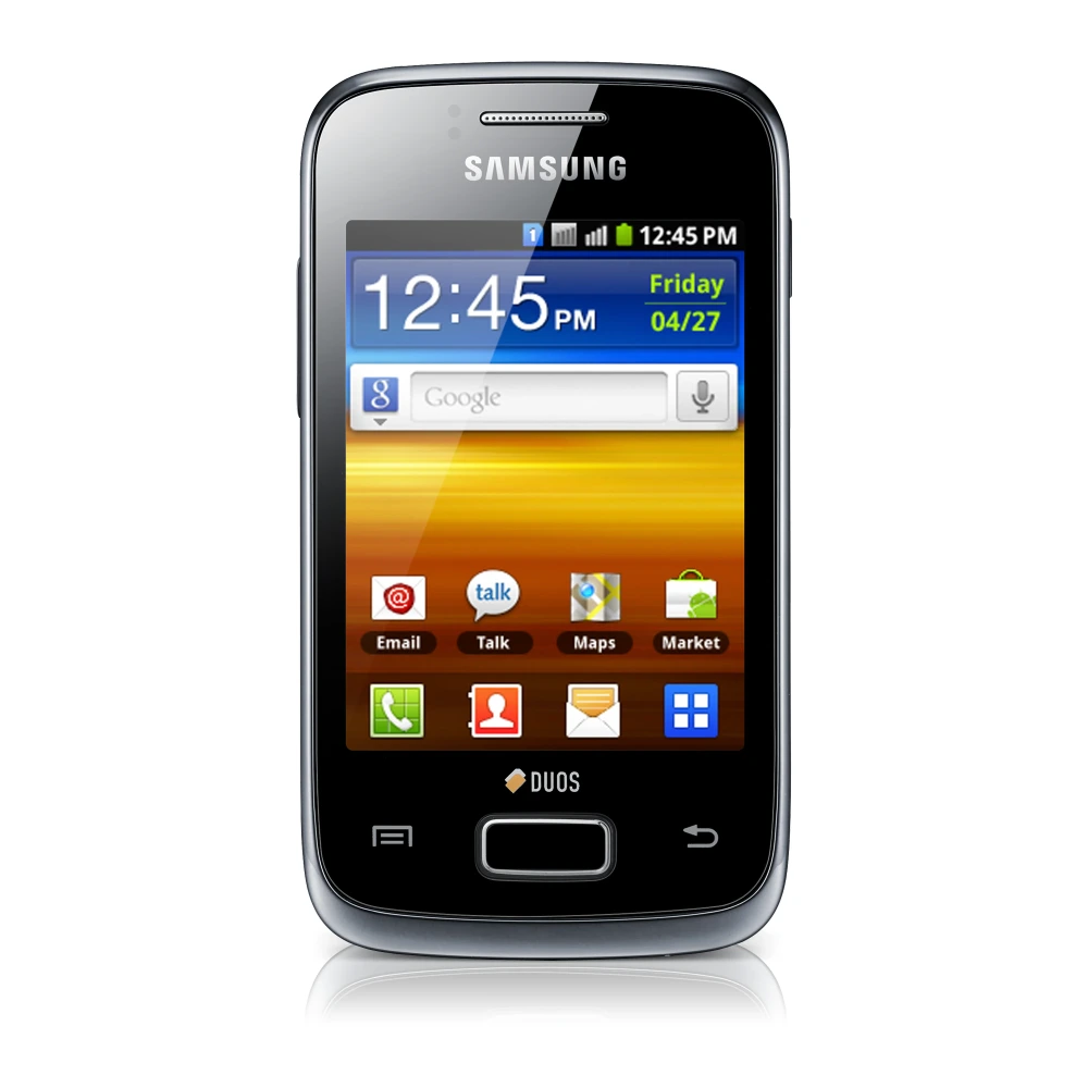 Samsung Galaxy Y Duos (GT-S6102) authentic hardware render for software, driver, and manual downloads