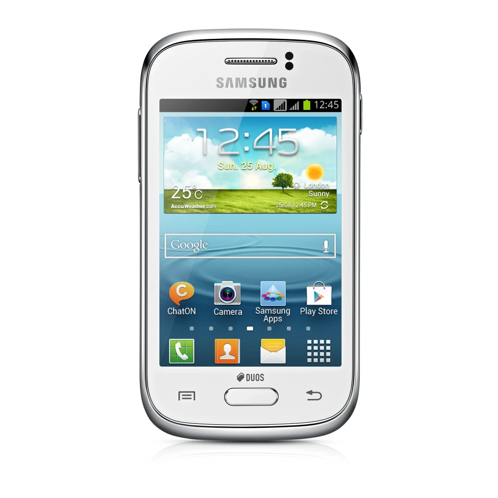 Samsung Galaxy Young (GT-S6312) authentic hardware render for software, driver, and manual downloads