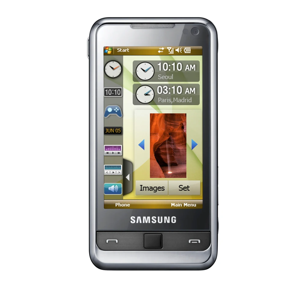 Samsung Omnia I900 Windows (SGH-I900) authentic hardware render for software, driver, and manual downloads