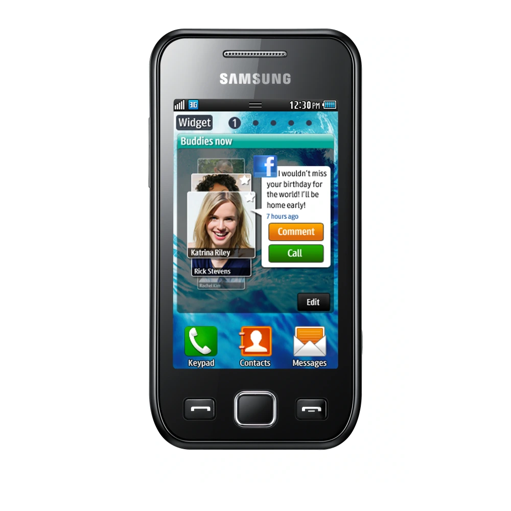 Samsung Wave 5753E (GT-S5753E) authentic hardware render for software, driver, and manual downloads