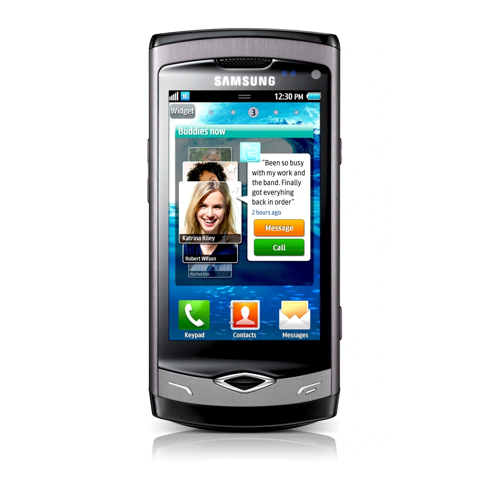 Samsung Wave I S8500 (GT-S8500) authentic hardware render for software, driver, and manual downloads